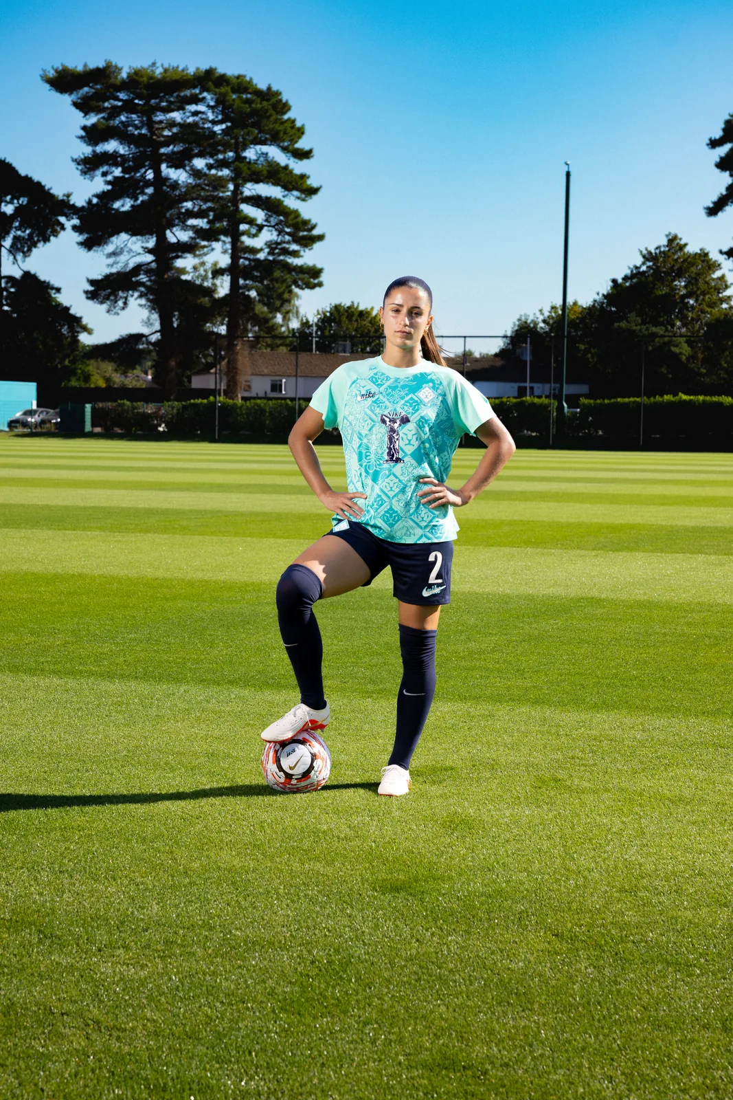 London City Lionesses player in the 2026/27 home kit at the training ground